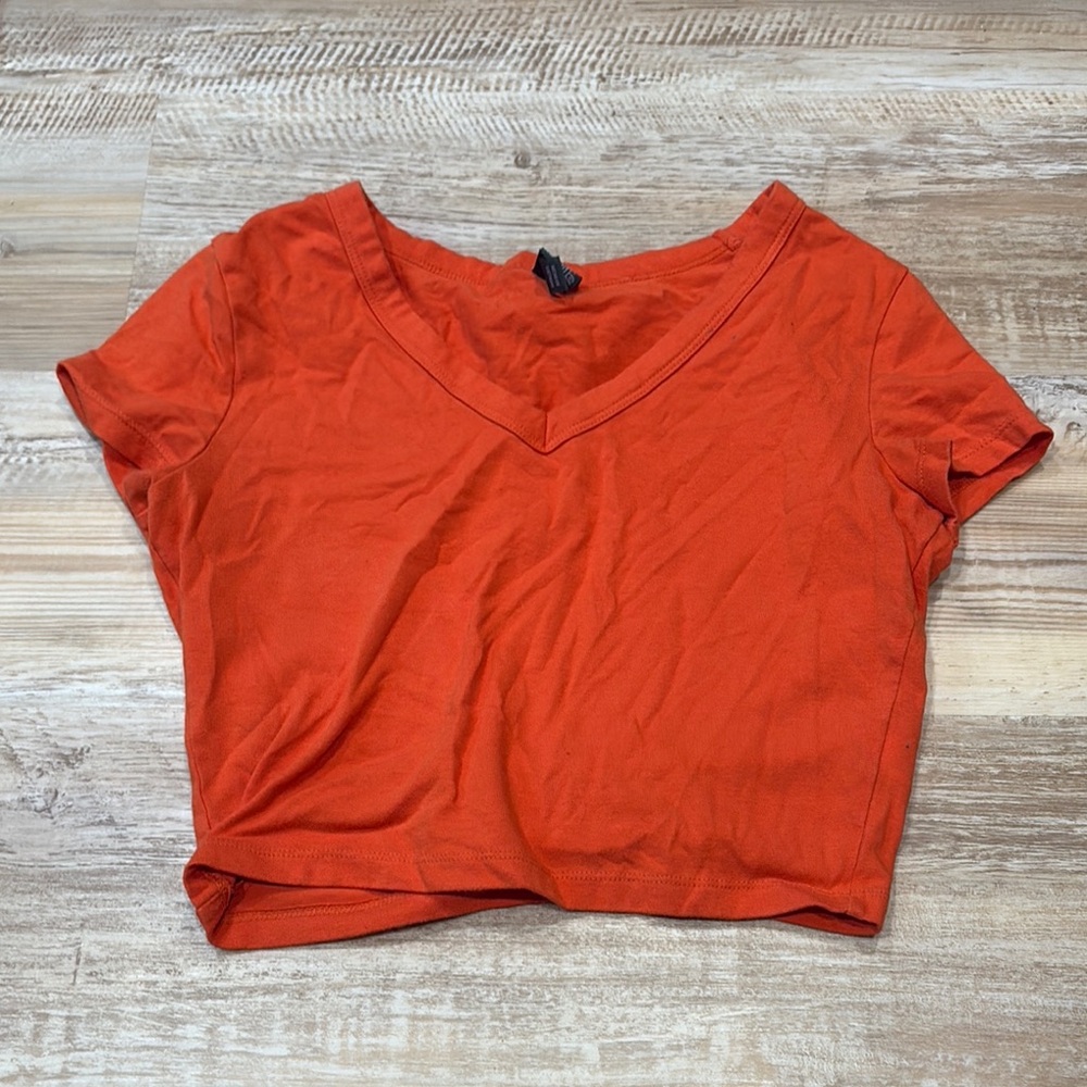 Wild Fable Orange Crop Fitted T-Shirt